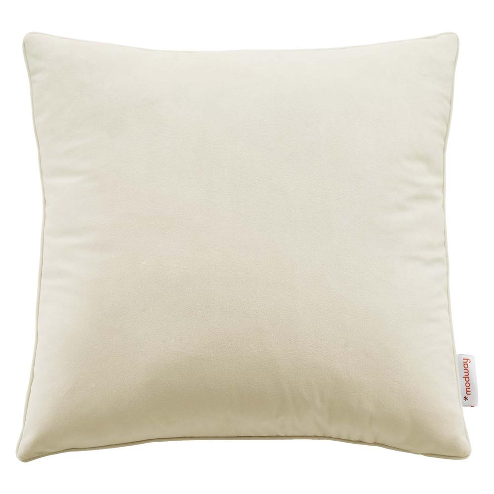 Enhance 18" Performance Velvet Throw Pillow - Ivory