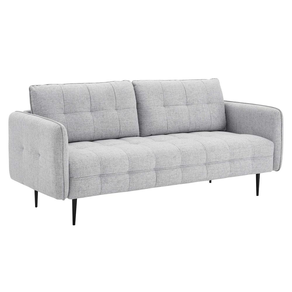 Cameron Tufted Fabric Sofa - Light Gray