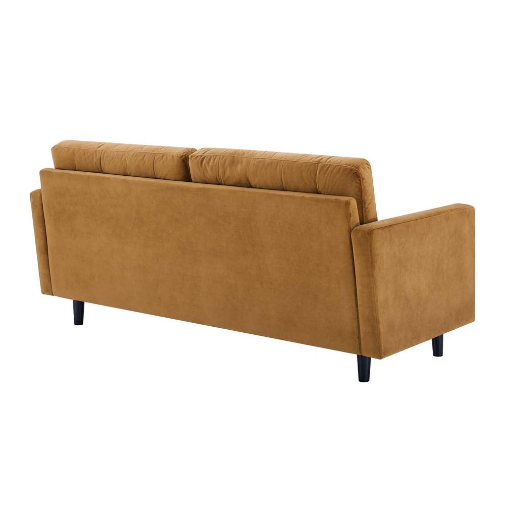 Exalt Tufted Performance Velvet Sofa - Cognac EEI-4444-COG