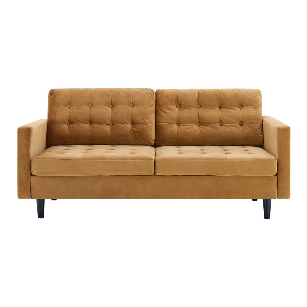 Exalt Tufted Performance Velvet Sofa - Cognac EEI-4444-COG