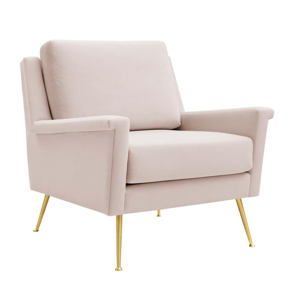 Chesapeake Performance Velvet Armchair - Gold Pink