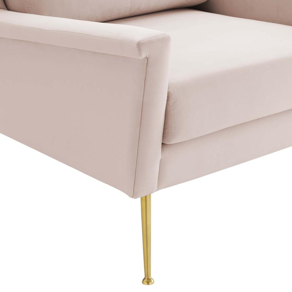 Chesapeake Performance Velvet Armchair - Gold Pink