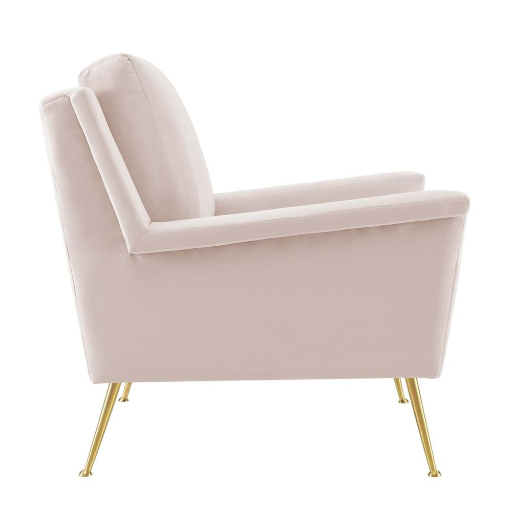 Chesapeake Performance Velvet Armchair - Gold Pink