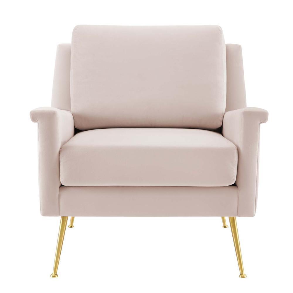 Chesapeake Performance Velvet Armchair - Gold Pink