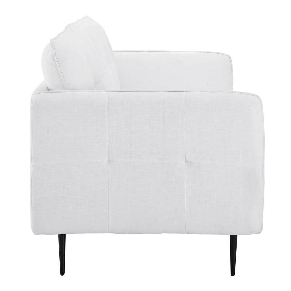 Cameron Tufted Fabric Sofa - White