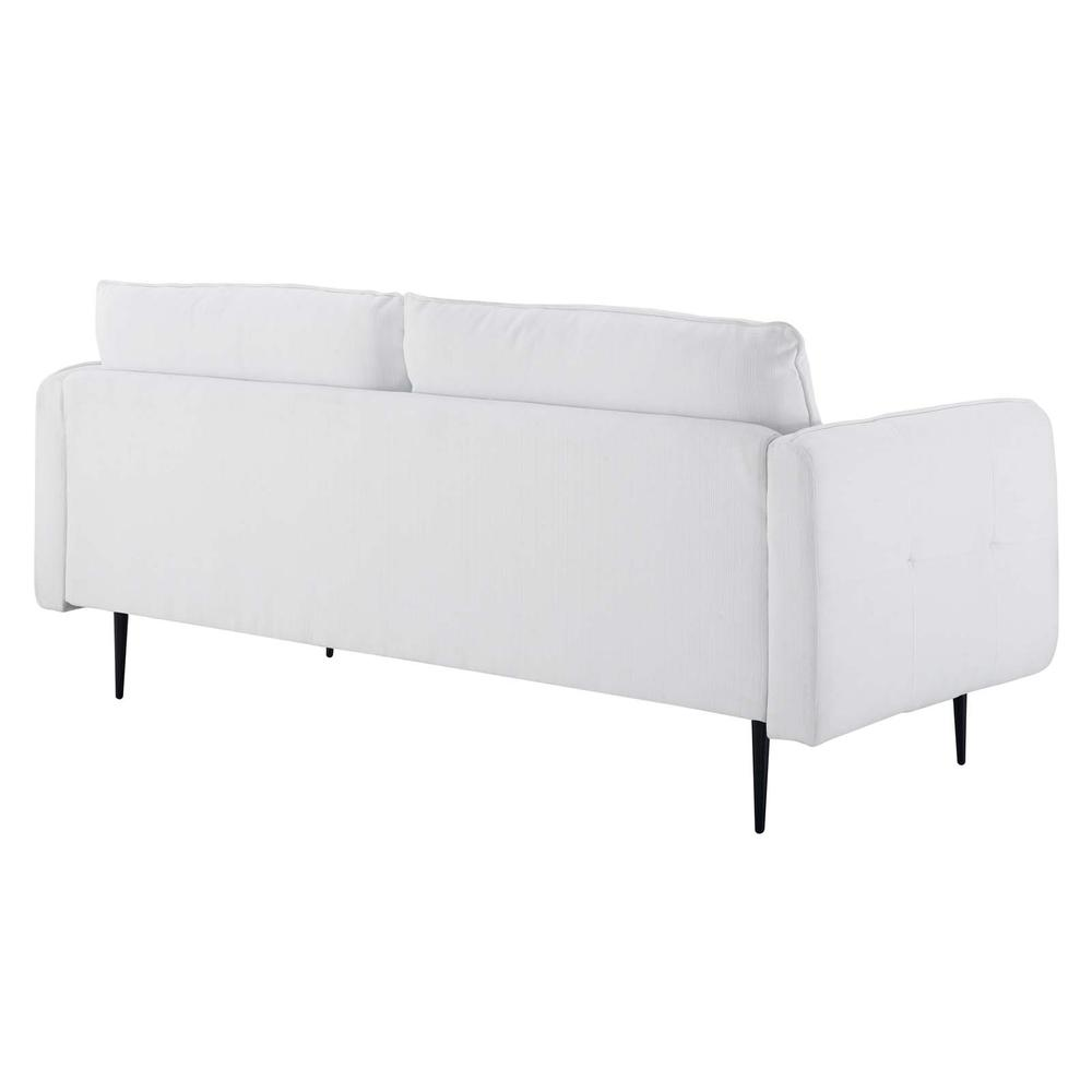 Cameron Tufted Fabric Sofa - White