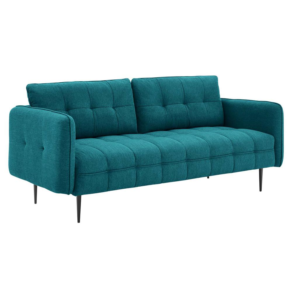 Cameron Tufted Fabric Sofa - Teal