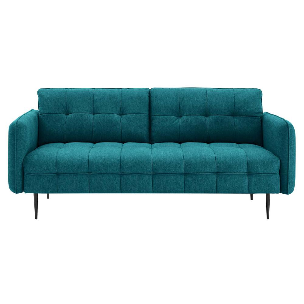 Cameron Tufted Fabric Sofa - Teal