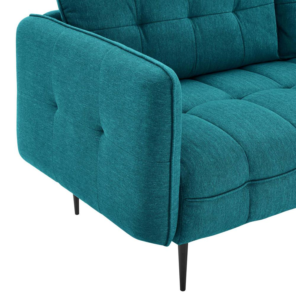 Cameron Tufted Fabric Sofa - Teal