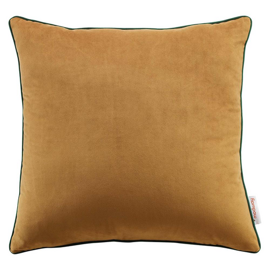 Accentuate 18" Performance Velvet Throw Pillow - Cognac Green