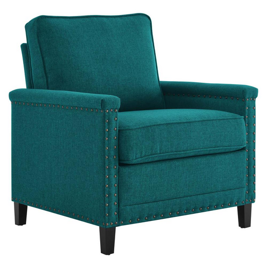 Ashton Upholstered Fabric Armchair - Teal