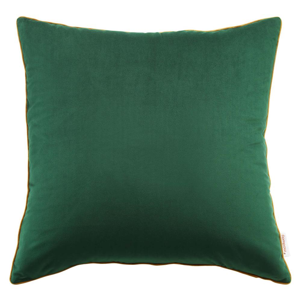 Accentuate 24" Performance Velvet Throw Pillow - Green Cognac