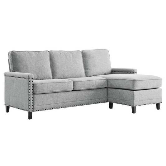 Ashton Upholstered Fabric Sectional Sofa - Light Gray