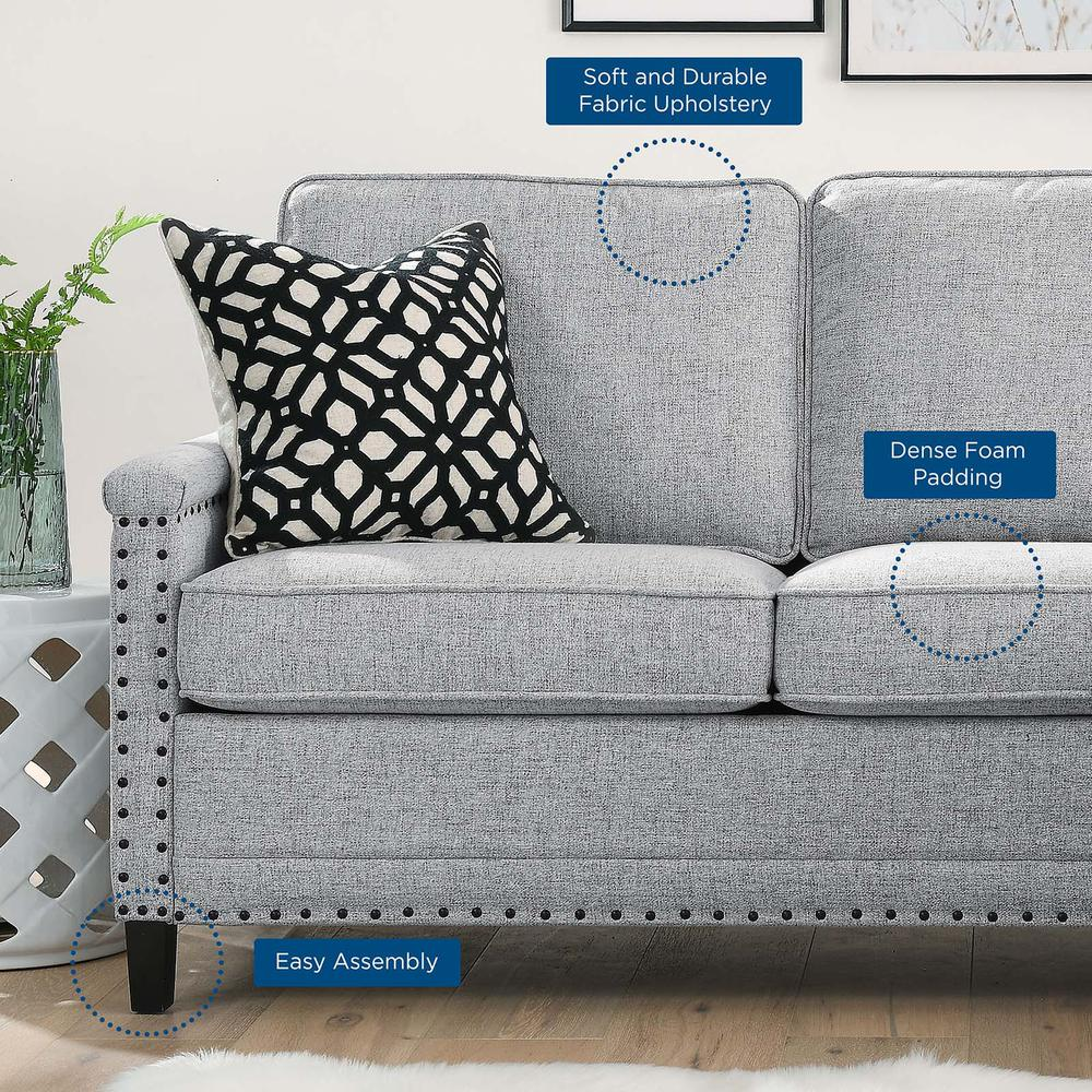 Ashton Upholstered Fabric Sectional Sofa - Light Gray