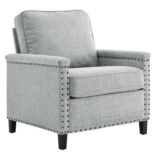 Ashton Upholstered Fabric Armchair - Light Gray