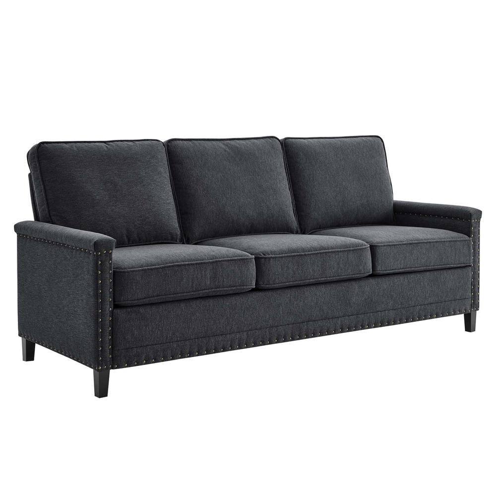 Ashton Upholstered Fabric Sofa - Charcoal