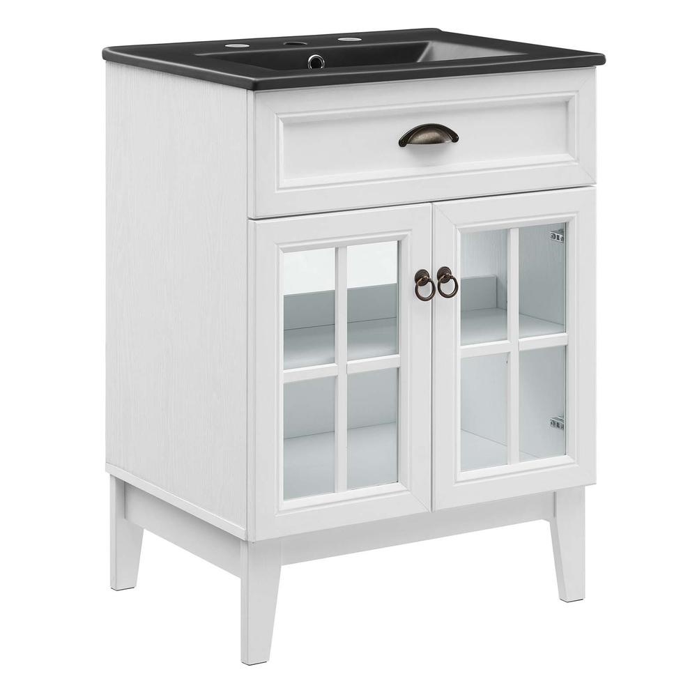 Isle 24" Bathroom Vanity Cabinet - White Black EEI-5476-WHI-BLK