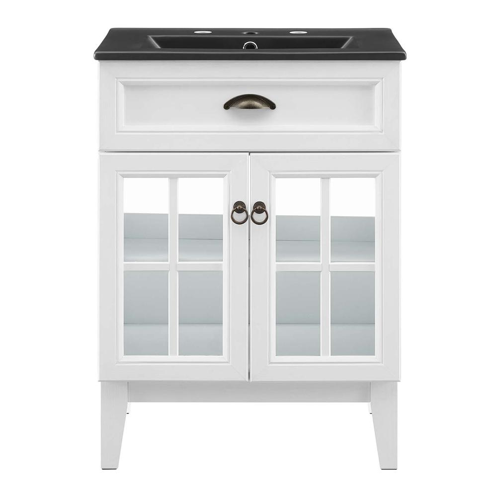 Isle 24" Bathroom Vanity Cabinet - White Black EEI-5476-WHI-BLK