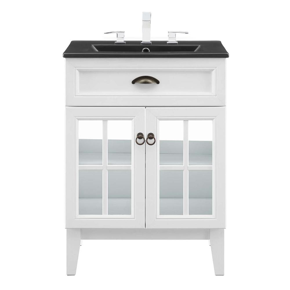 Isle 24" Bathroom Vanity Cabinet - White Black EEI-5476-WHI-BLK