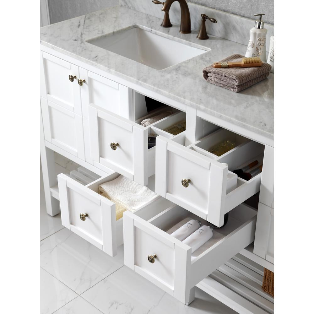 Winterfell 72" Vanity in White with Marble Top and Sinks and Mirror ED-30072-WMSQ-WH