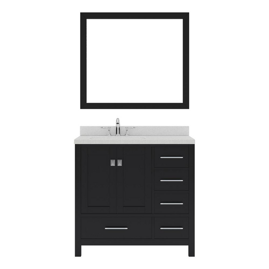 Caroline Avenue 36" Vanity in Espresso with Top and Sink and Mirror GS-50036-DWQRO-ES