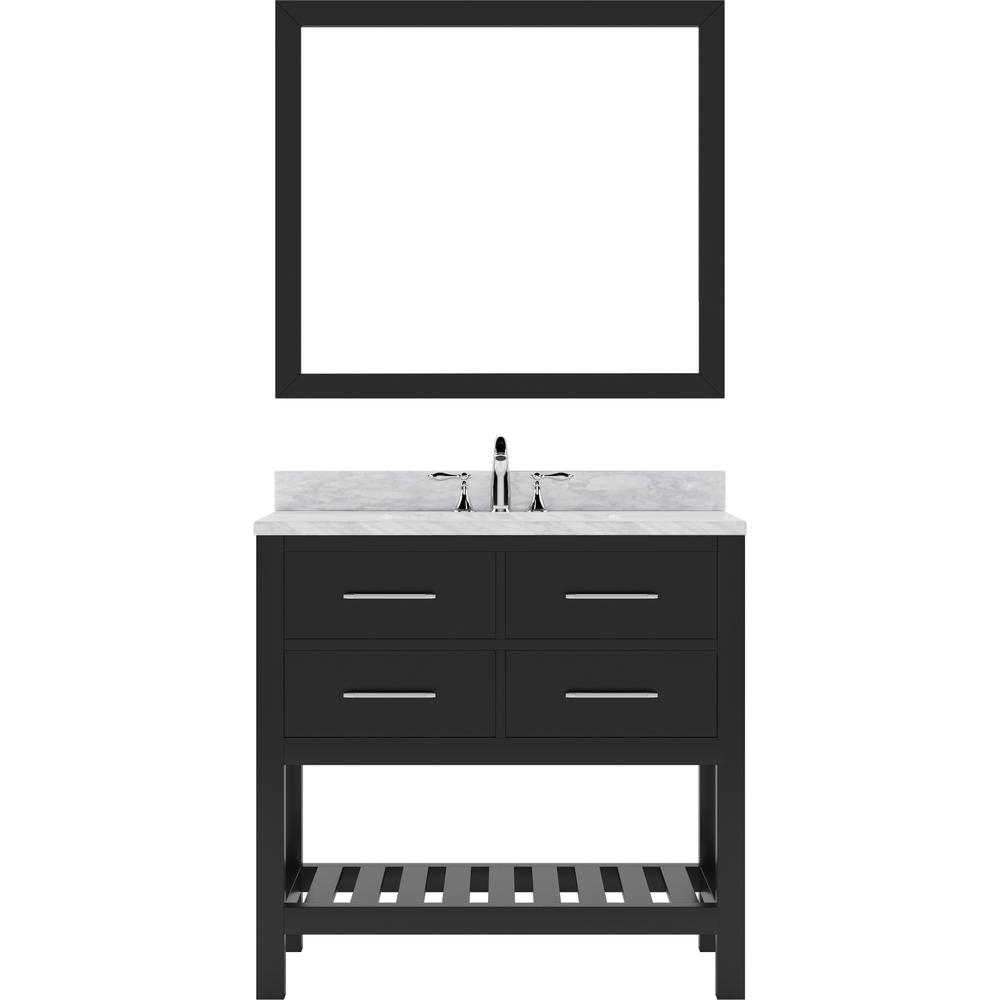 Caroline Estate 36" Vanity in Espresso with Top and Sink and Mirrors MS-2236-WMRO-ES