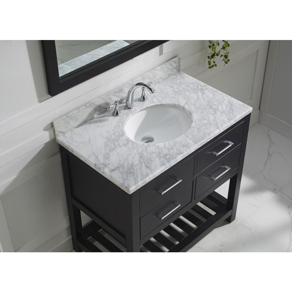 Caroline Estate 36" Vanity in Espresso with Top and Sink and Mirrors MS-2236-WMRO-ES