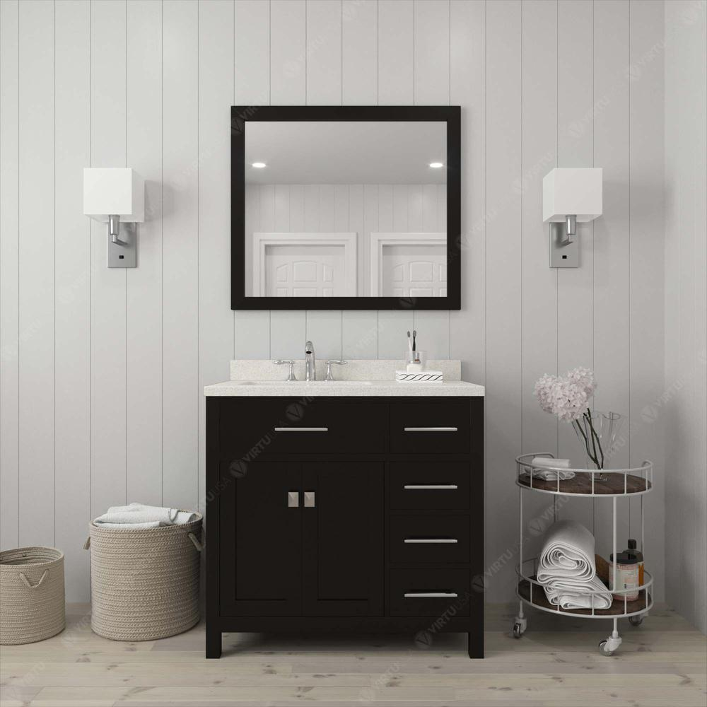 Caroline Parkway 36" Vanity in Espresso with Top and Sink and Mirror MS-2136R-DWQRO-ES