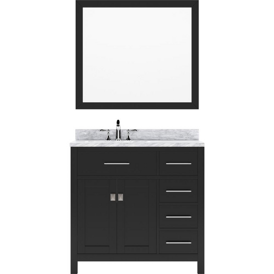 Caroline Parkway 36" Vanity in Espresso with Top and Sink and Mirror MS-2136R-WMSQ-ES