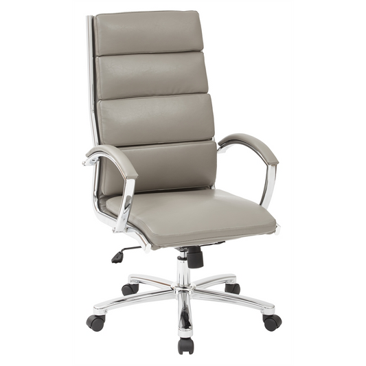 High Back Executive White Faux Leather Chair