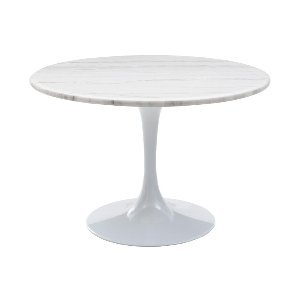 Colfax White Marquina Marble Dining Table