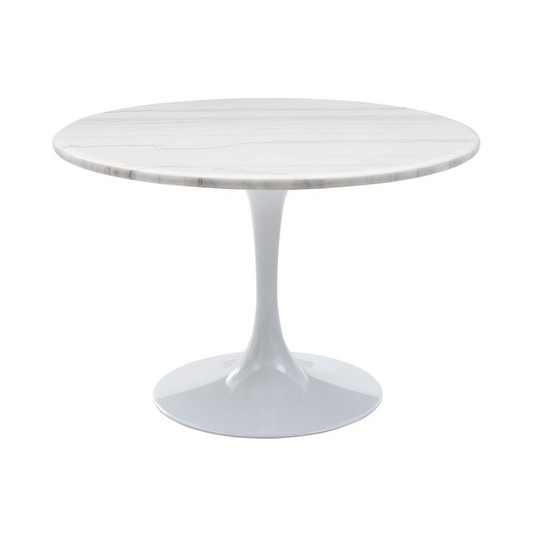 Colfax White Marquina Marble Dining Table