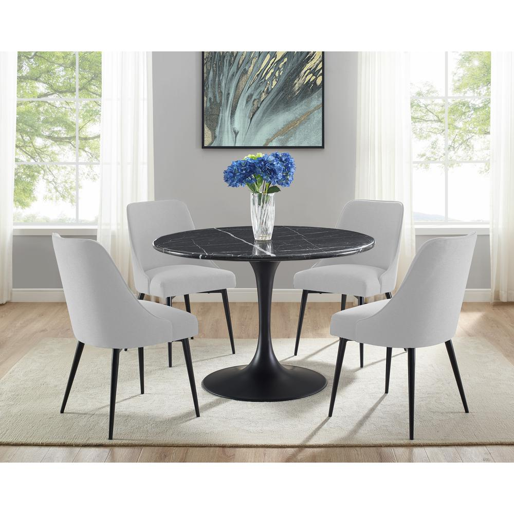 Colfax Black Marquina Marble Dining Table