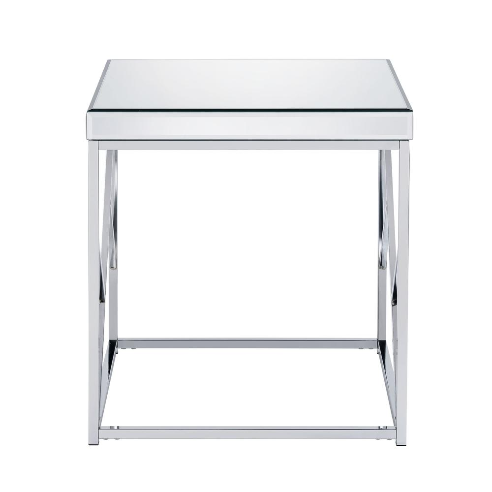 Evelyn Mirror Top End Table - Chrome
