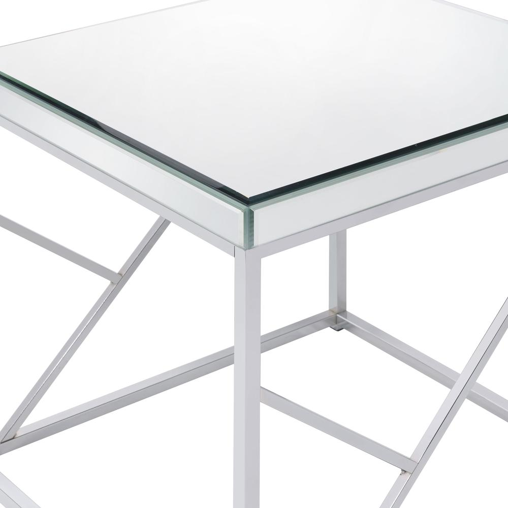 Evelyn Mirror Top End Table - Chrome