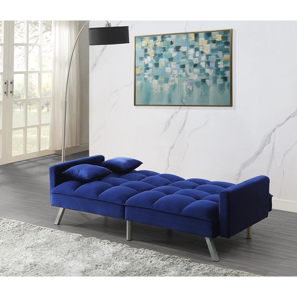 ACME Mecene Adjustable Sofa , Blue Velvet - The Room Store