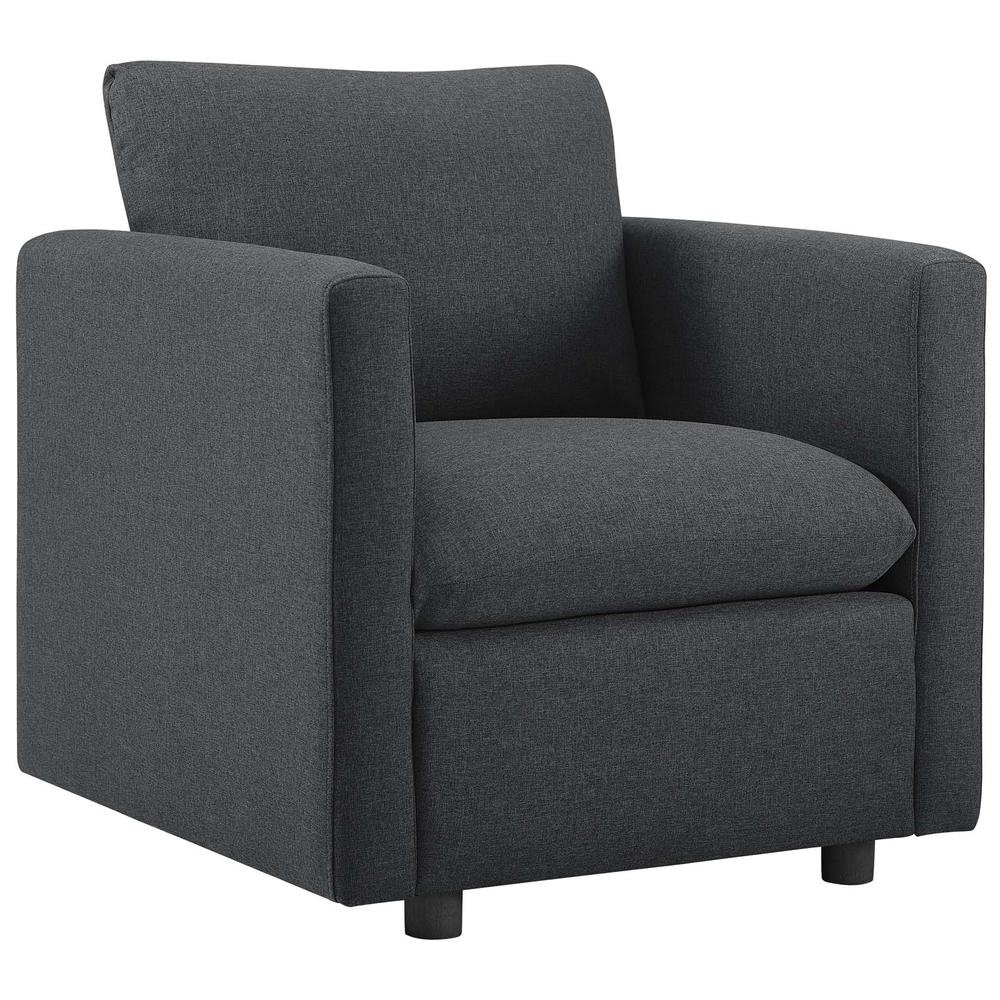 Activate Upholstered Fabric Armchair Set of 2 - Gray EEI-4078-GRY - The Room Store