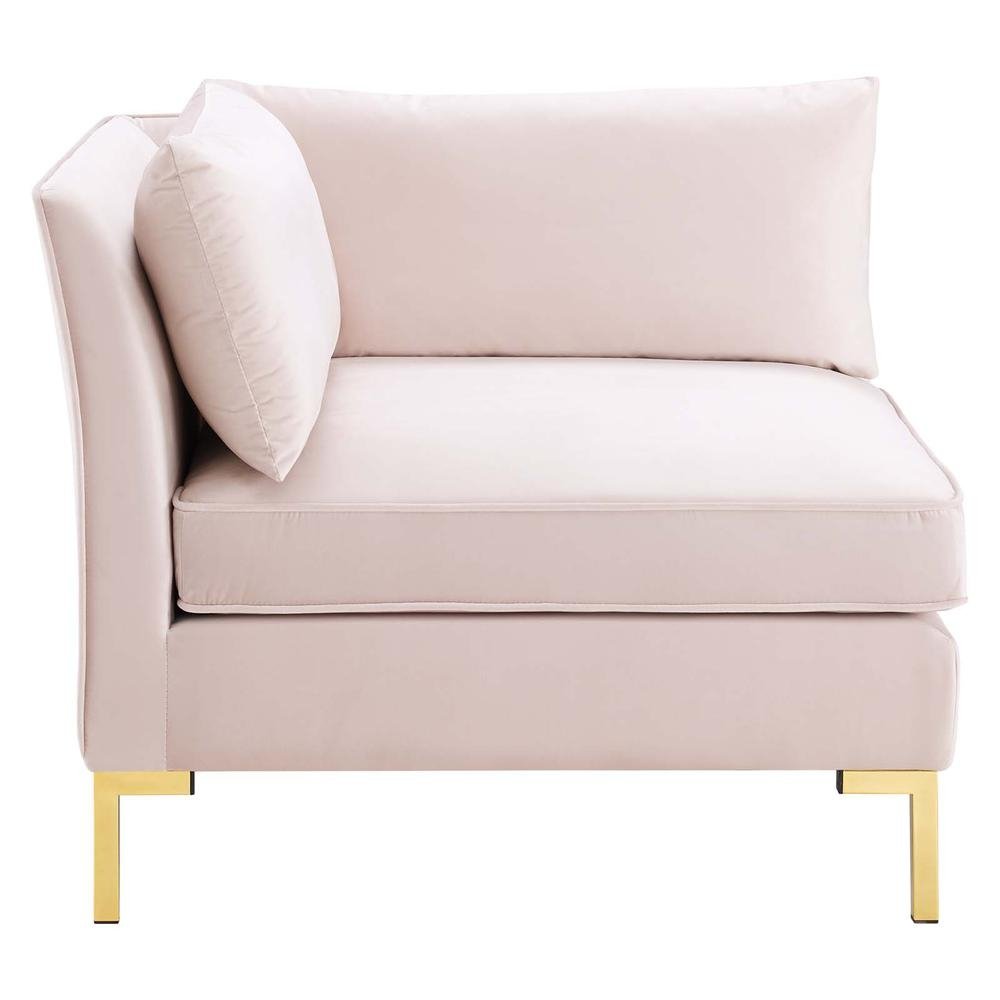 Ardent Performance Velvet Sectional Sofa Corner Chair - Pink EEI-3985-PNK - The Room Store