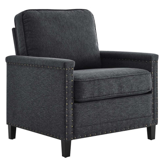 Ashton Upholstered Fabric Armchair - Charcoal EEI-4988-CHA - The Room Store