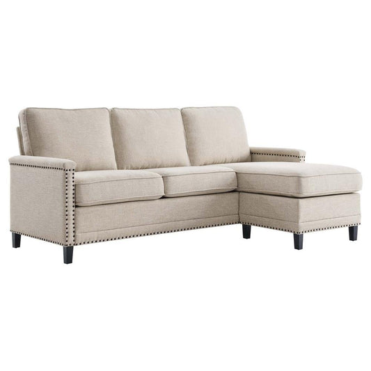 Ashton Upholstered Fabric Sectional Sofa - Beige EEI-4994-BEI - The Room Store