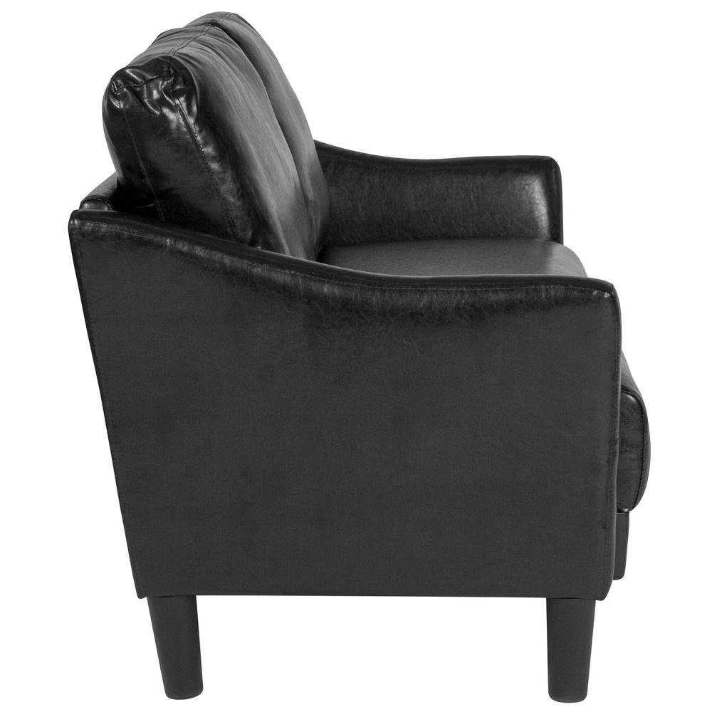 Asti Upholstered Loveseat in Black LeatherSoft - The Room Store