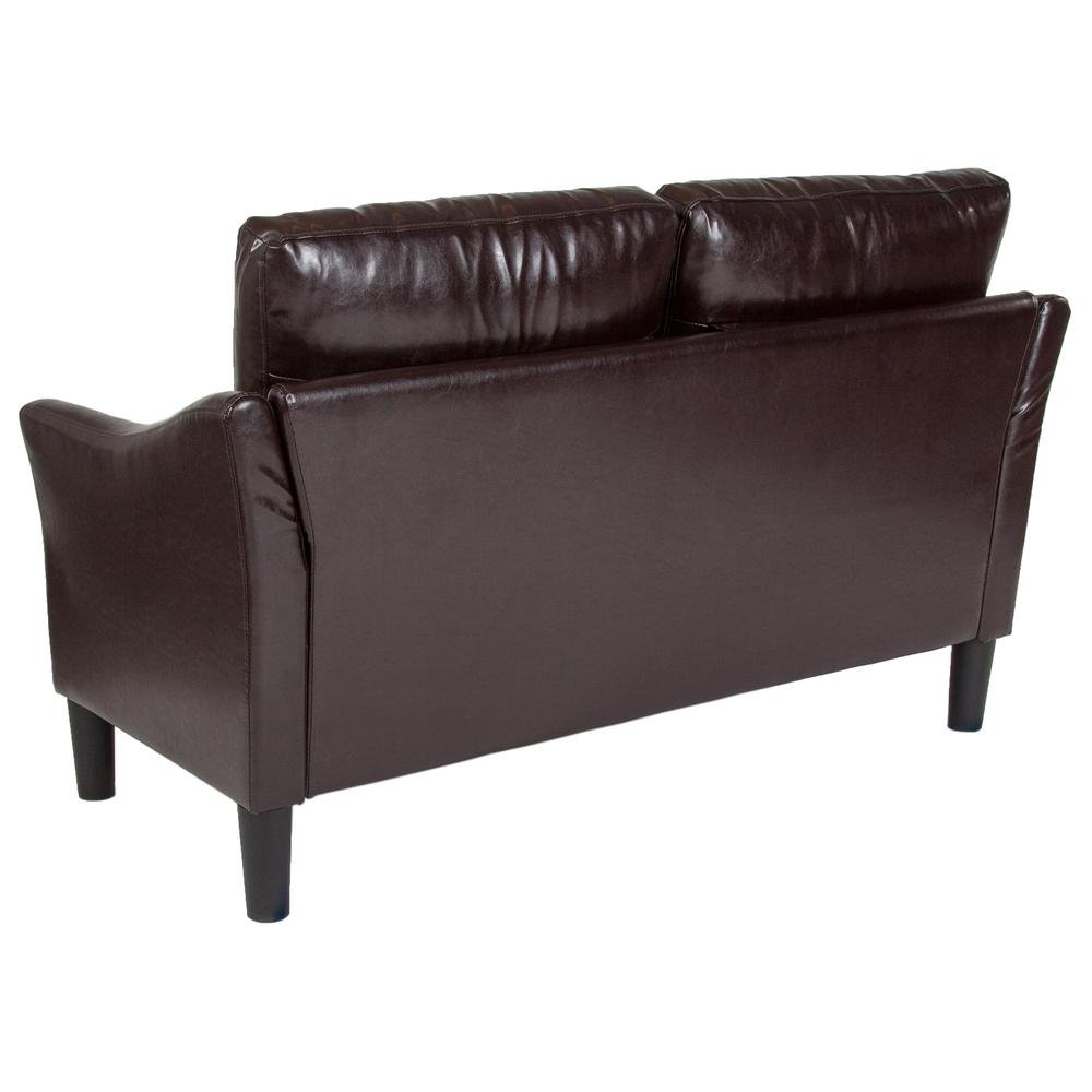 Asti Upholstered Loveseat in Brown LeatherSoft - The Room Store
