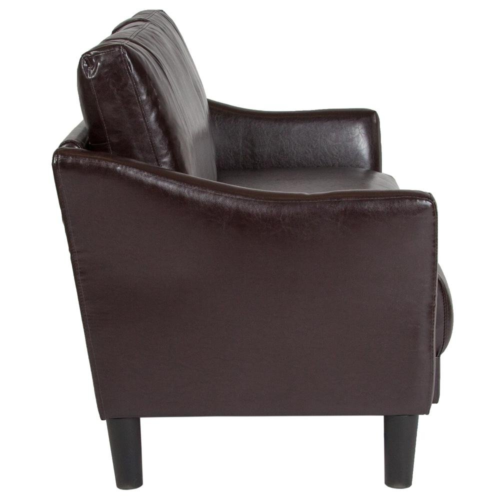 Asti Upholstered Loveseat in Brown LeatherSoft - The Room Store