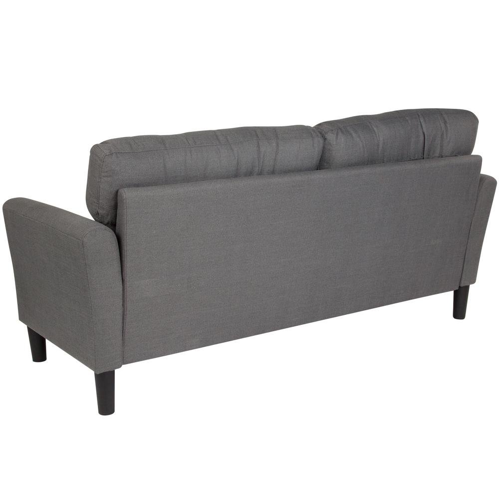 Bari Upholstered Sofa in Dark Gray Fabric - The Room Store