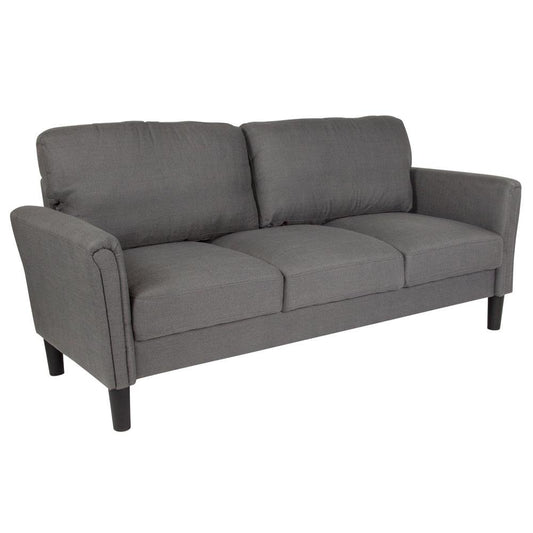 Bari Upholstered Sofa in Dark Gray Fabric - The Room Store