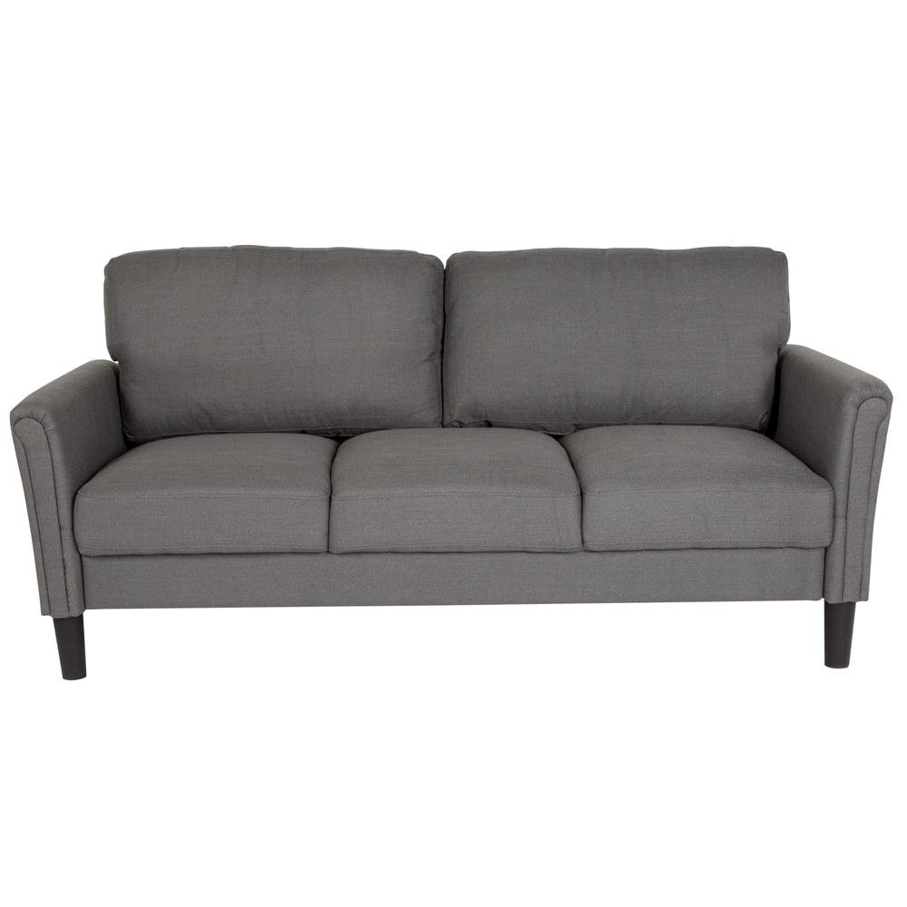 Bari Upholstered Sofa in Dark Gray Fabric - The Room Store