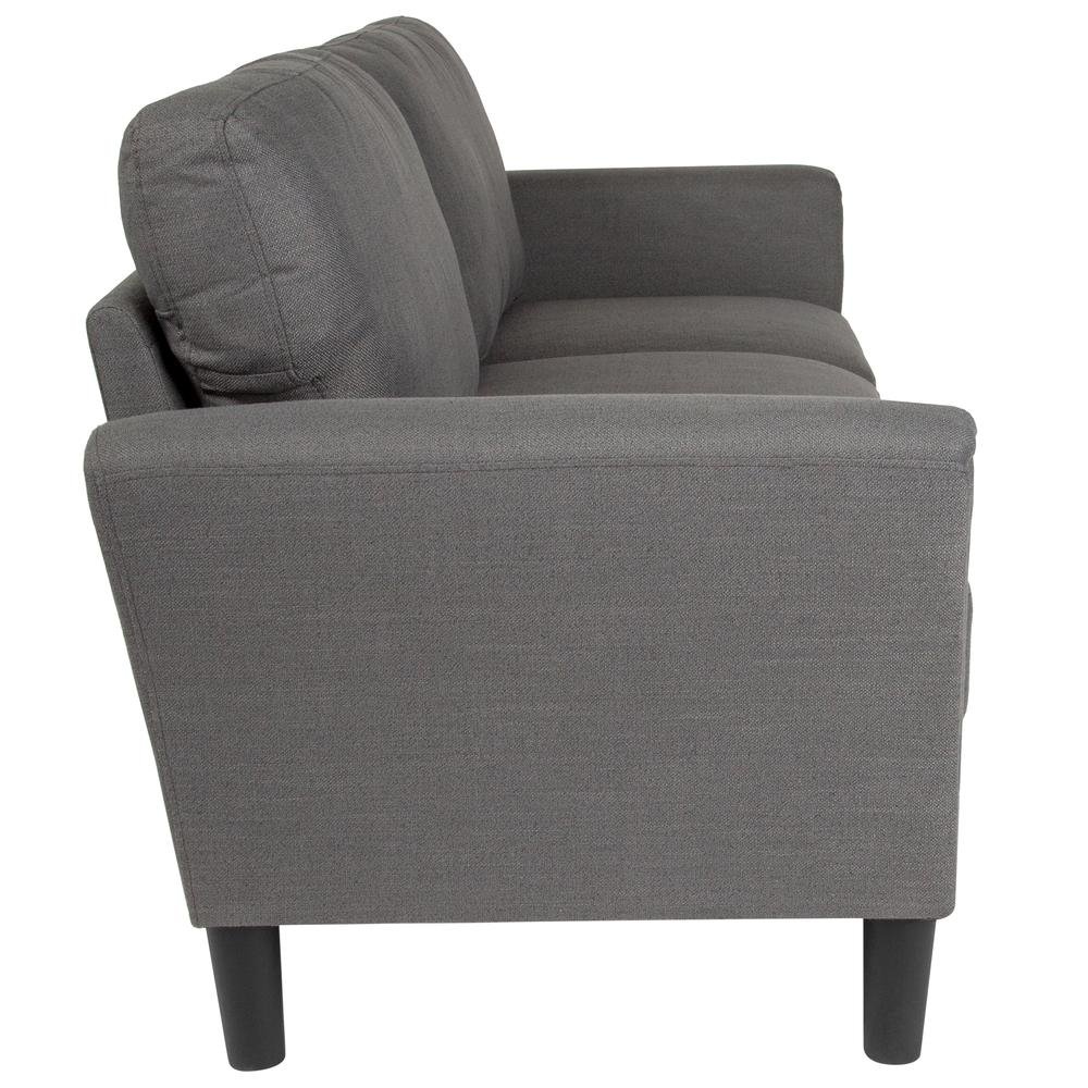 Bari Upholstered Sofa in Dark Gray Fabric - The Room Store