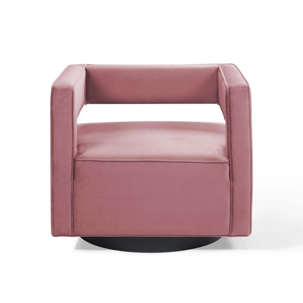 Booth Performance Velvet Swivel Armchair - Dusty Rose EEI-3948-DUS - The Room Store