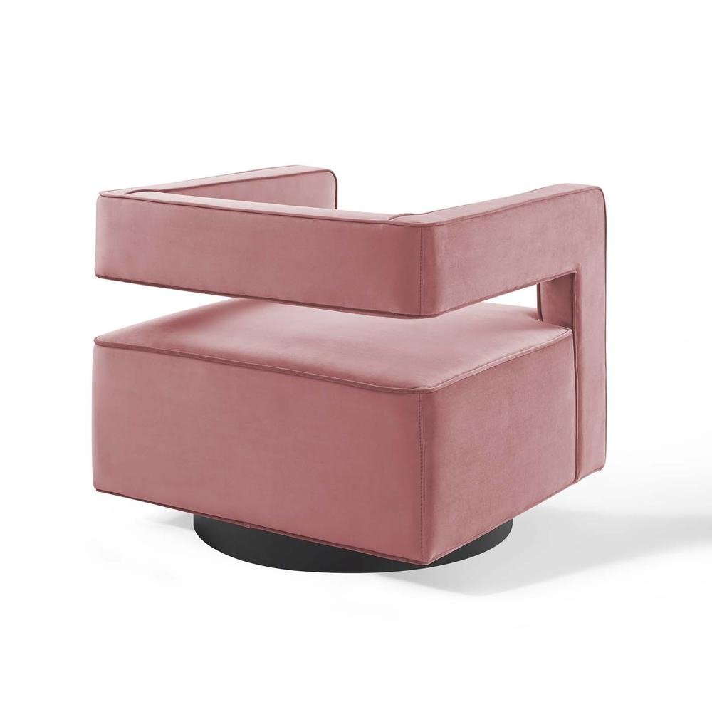 Booth Performance Velvet Swivel Armchair - Dusty Rose EEI-3948-DUS - The Room Store