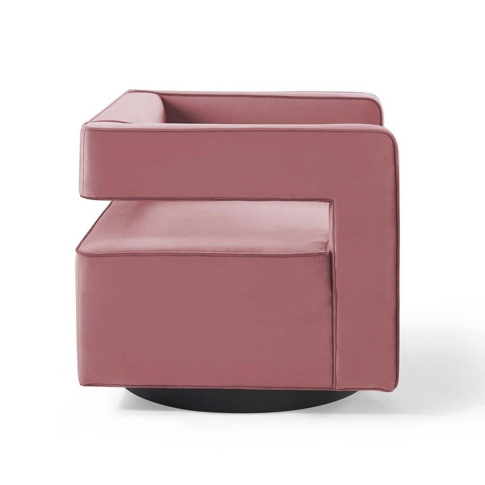 Booth Performance Velvet Swivel Armchair - Dusty Rose EEI-3948-DUS - The Room Store